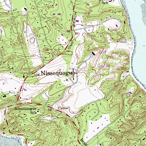 Topographic Map of Village of Nissequogue, NY