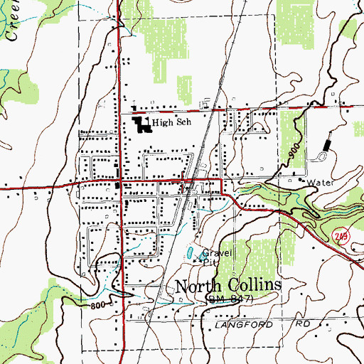 Topographic Map of Village of North Collins, NY