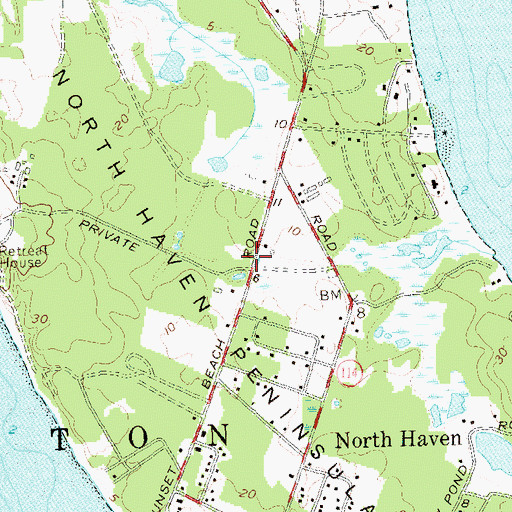 Topographic Map of Village of North Haven, NY