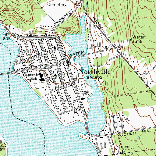 Topographic Map of Village of Northville, NY