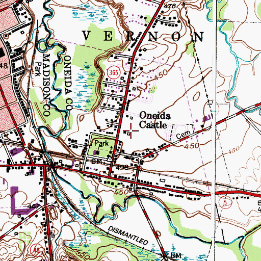 Topographic Map of Village of Oneida Castle, NY