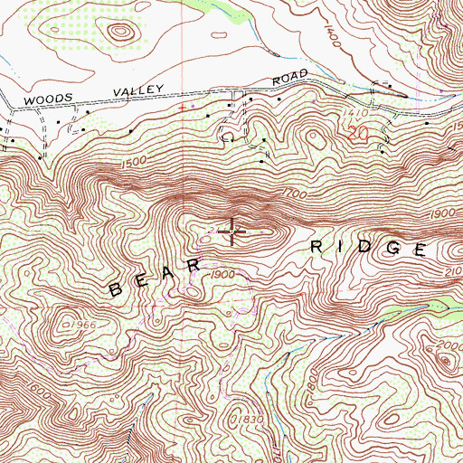 Topographic Map of Bear Ridge, CA