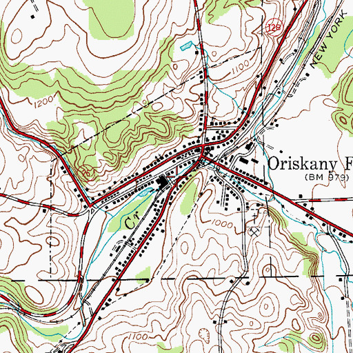 Topographic Map of Village of Oriskany Falls, NY