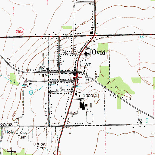 Topographic Map of Village of Ovid, NY