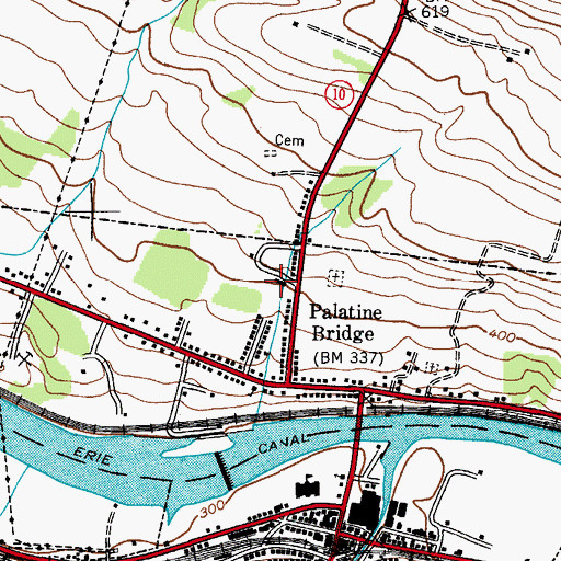 Topographic Map of Village of Palatine Bridge, NY