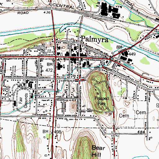 Topographic Map of Village of Palmyra, NY