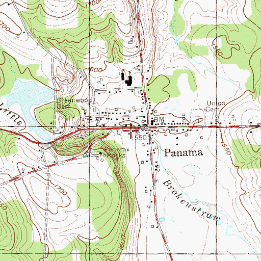 Topographic Map of Village of Panama, NY