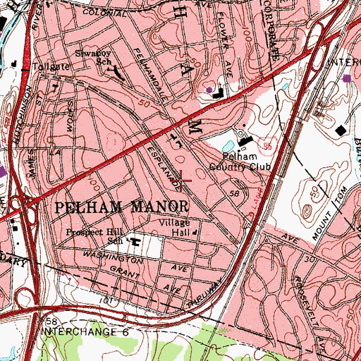 Topographic Map of Village of Pelham Manor, NY