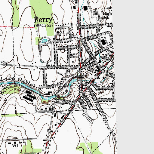 Topographic Map of Village of Perry, NY