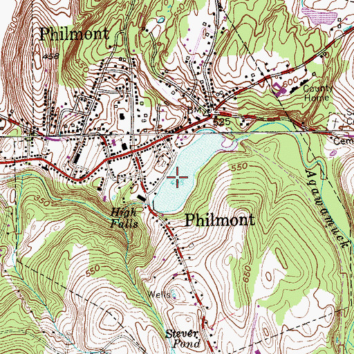 Topographic Map of Village of Philmont, NY