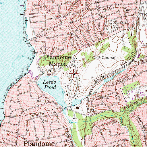 Topographic Map of Village of Plandome Manor, NY