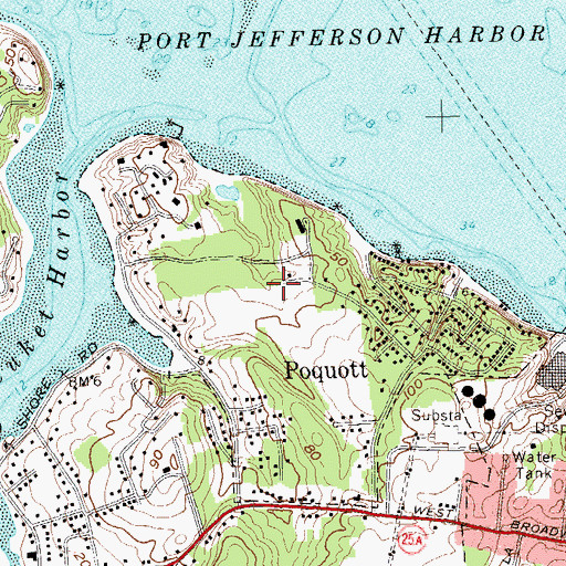 Topographic Map of Village of Poquott, NY