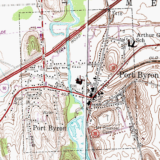 Topographic Map of Village of Port Byron, NY