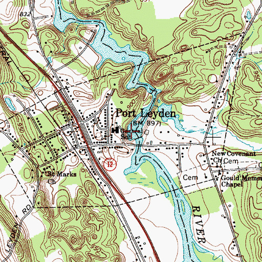 Topographic Map of Village of Port Leyden, NY