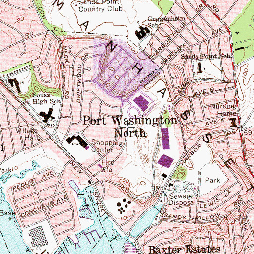 Topographic Map of Village of Port Washington North, NY