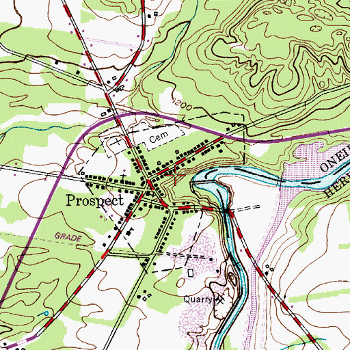 Topographic Map of Village of Prospect (historical), NY