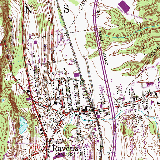 Topographic Map of Village of Ravena, NY