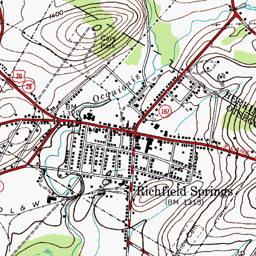 Topographic Map of Village of Richfield Springs, NY