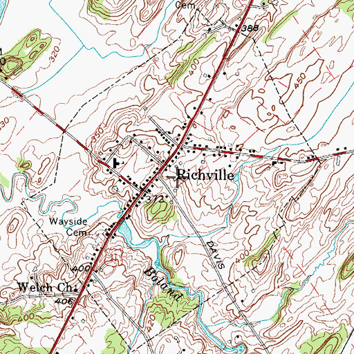 Topographic Map of Village of Richville (historical), NY