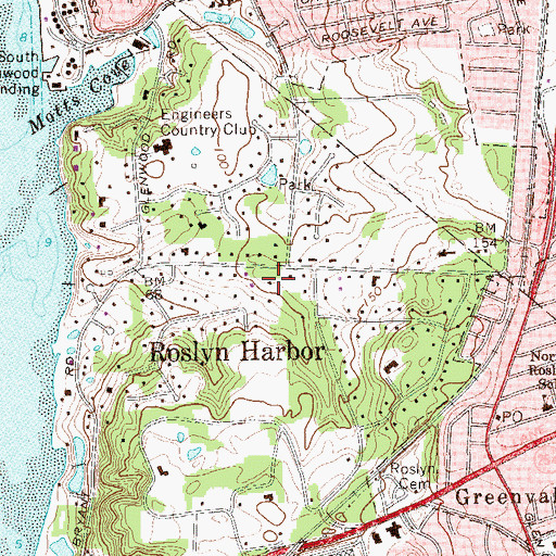 Topographic Map of Village of Roslyn Harbor, NY