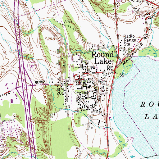 Topographic Map of Village of Round Lake, NY