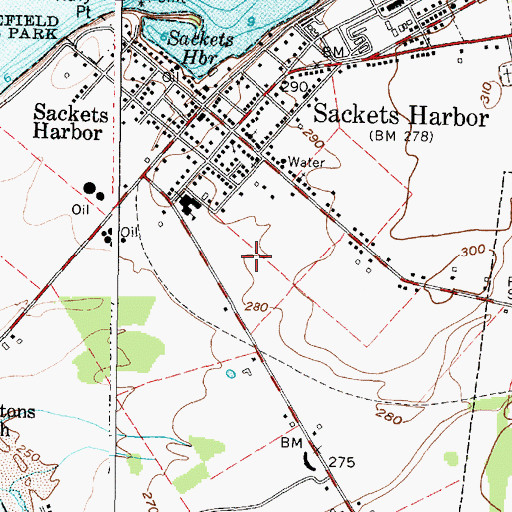Topographic Map of Village of Sackets Harbor, NY