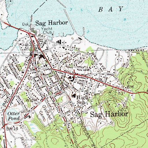Topographic Map of Village of Sag Harbor, NY