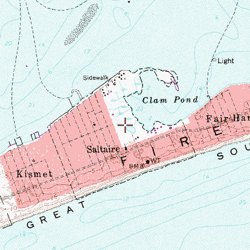 Topographic Map of Village of Saltaire, NY