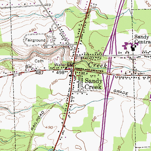 Topographic Map of Village of Sandy Creek, NY