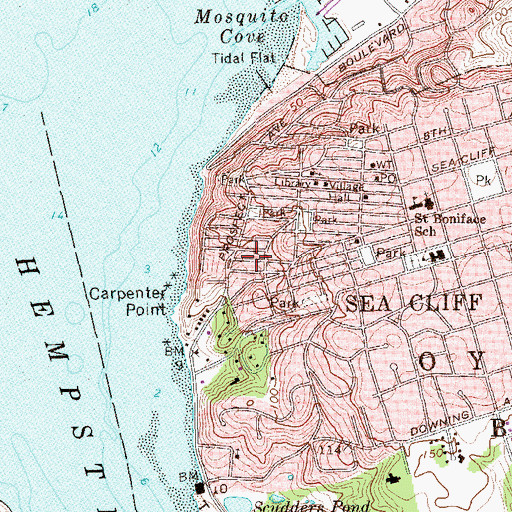 Topographic Map of Village of Sea Cliff, NY