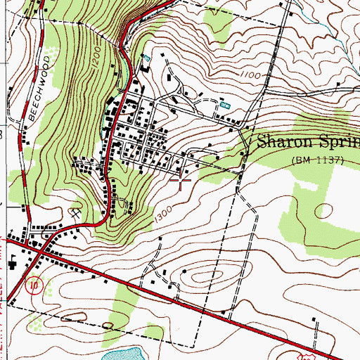 Topographic Map of Village of Sharon Springs, NY