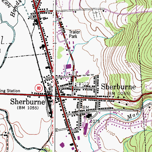 Topographic Map of Village of Sherburne, NY