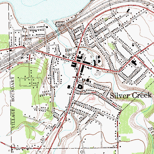 Topographic Map of Village of Silver Creek, NY