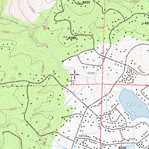 Topographic Map of Bear Valley, CA