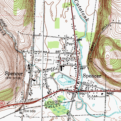 Topographic Map of Village of Spencer, NY