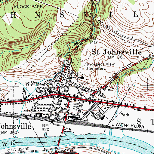 Topographic Map of Village of Saint Johnsville, NY
