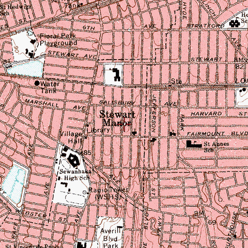 Topographic Map of Village of Stewart Manor, NY
