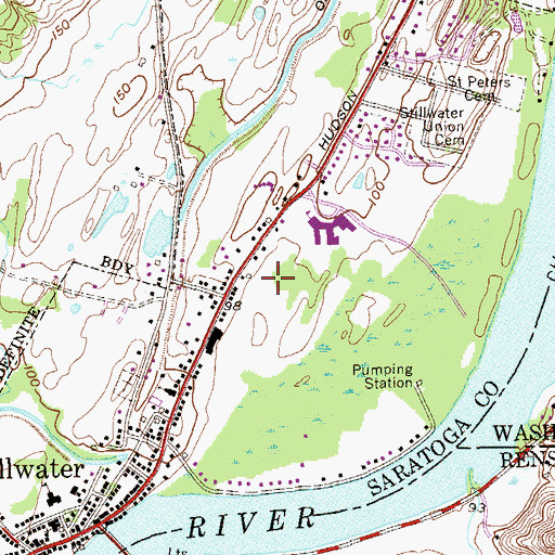 Topographic Map of Village of Stillwater, NY