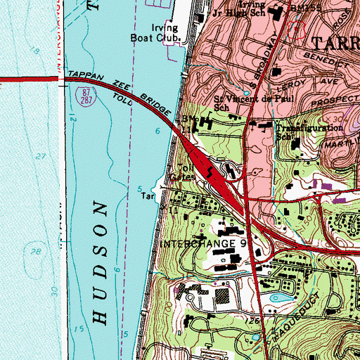 Topographic Map of Village of Tarrytown, NY