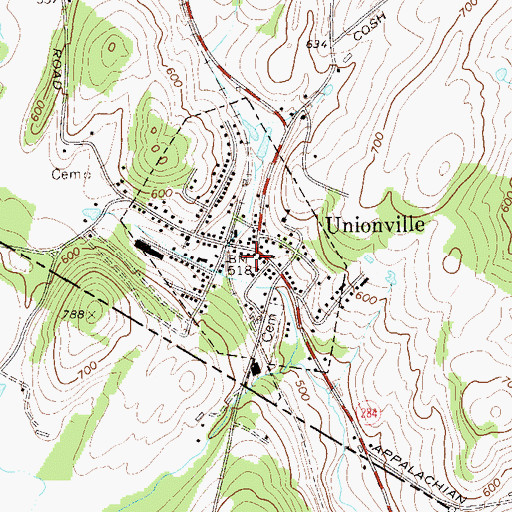 Topographic Map of Village of Unionville, NY