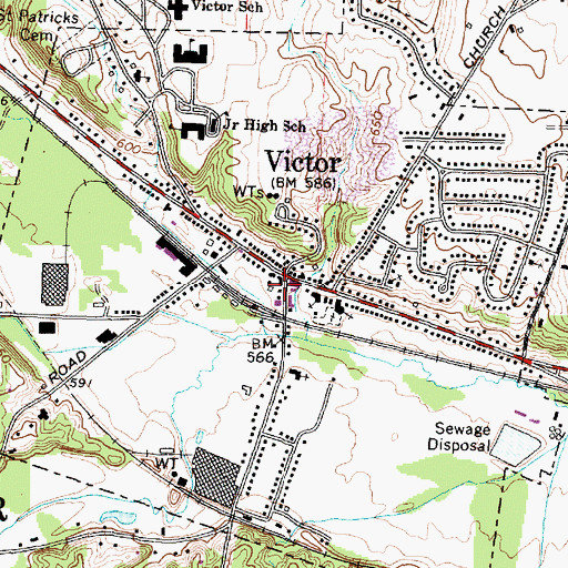 Topographic Map of Village of Victor, NY