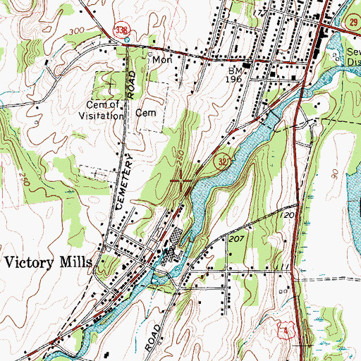 Topographic Map of Village of Victory, NY