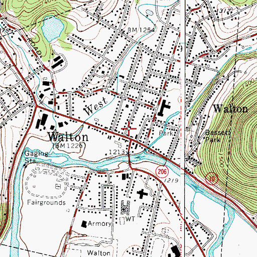 Topographic Map of Village of Walton, NY