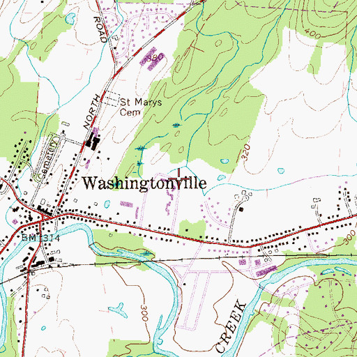 Topographic Map of Village of Washingtonville, NY