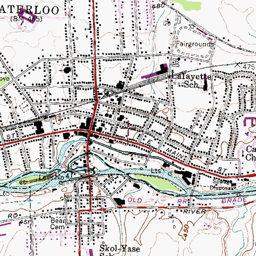 Topographic Map of Village of Waterloo, NY