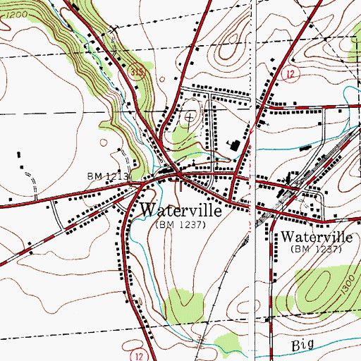 Topographic Map of Village of Waterville, NY