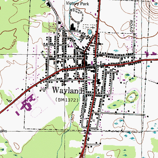Topographic Map of Village of Wayland, NY