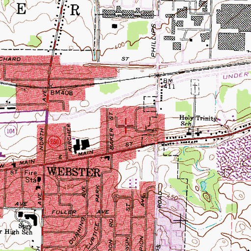 Topographic Map of Village of Webster, NY