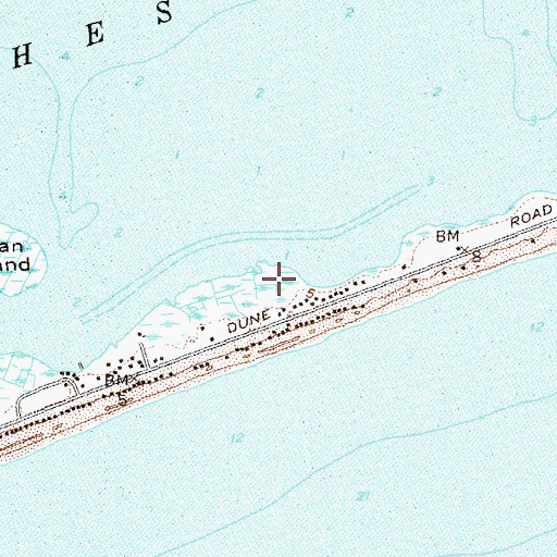 Topographic Map of Village of West Hampton Dunes, NY