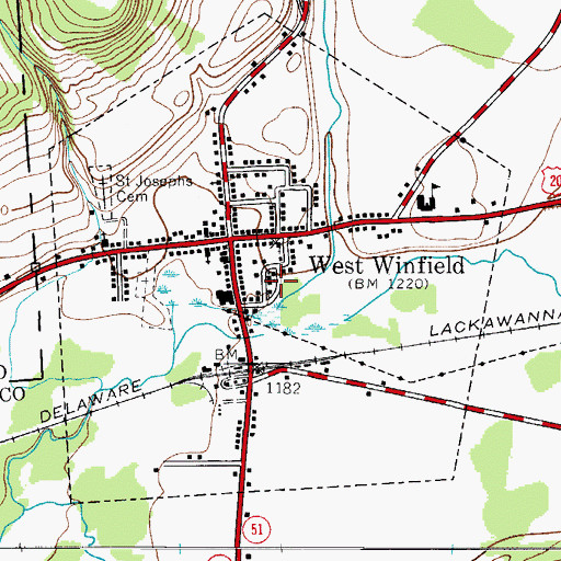 Topographic Map of Village of West Winfield, NY